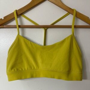 Lululemon Flow Y Longline Nulu Sports Bra Yellow Serpentine